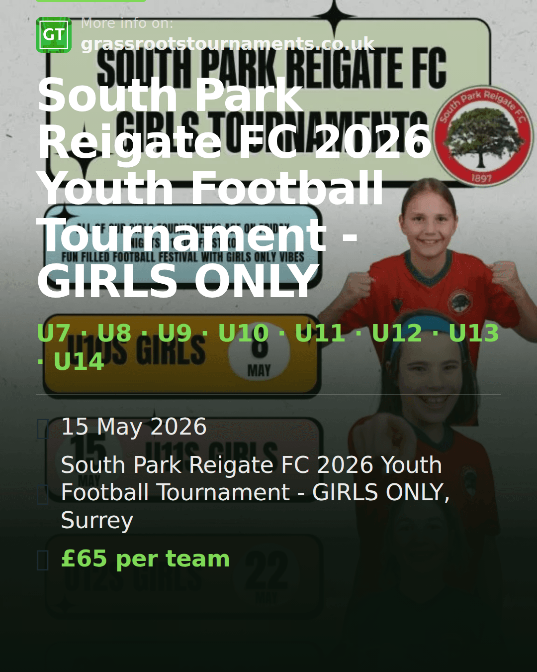 South Park Reigate FC 2026 Youth Football Tournament - GIRLS ONLY — social preview