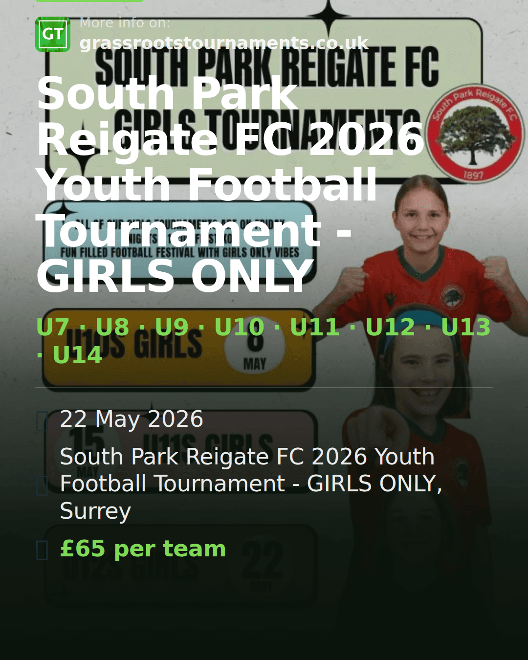 South Park Reigate FC 2026 Youth Football Tournament - GIRLS ONLY — social preview