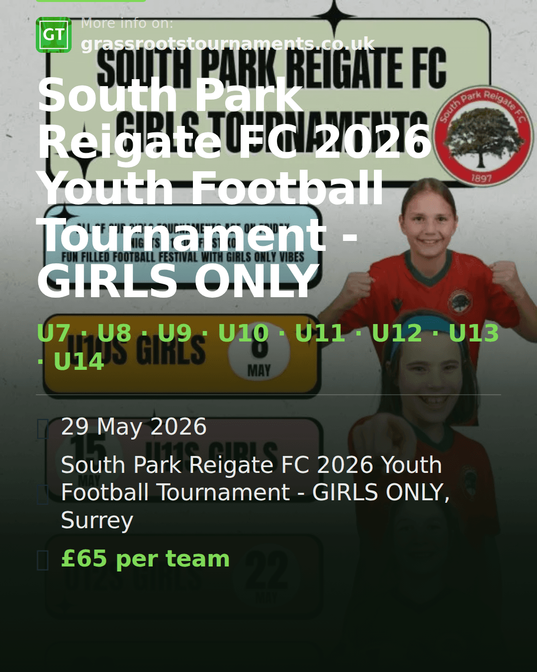 South Park Reigate FC 2026 Youth Football Tournament - GIRLS ONLY — social preview