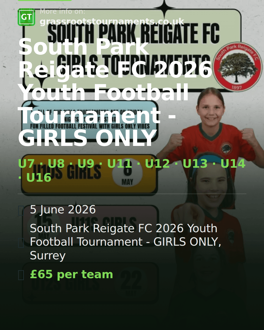 South Park Reigate FC 2026 Youth Football Tournament - GIRLS ONLY — social preview