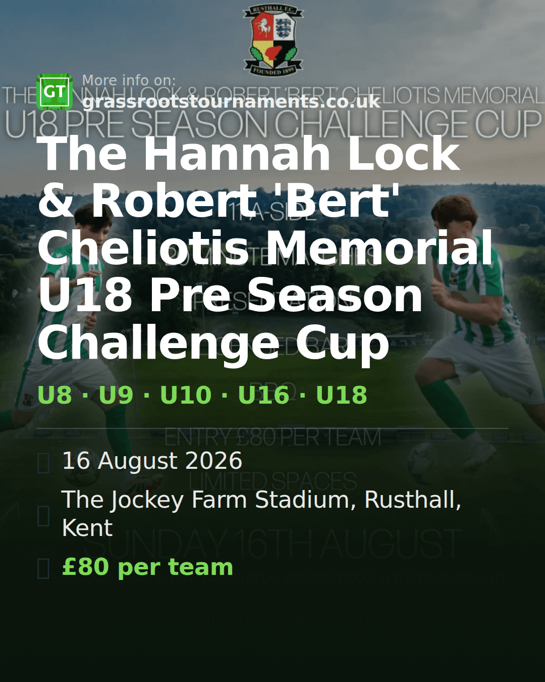 The Hannah Lock & Robert 'Bert' Cheliotis Memorial U18 Pre Season Challenge Cup — social preview