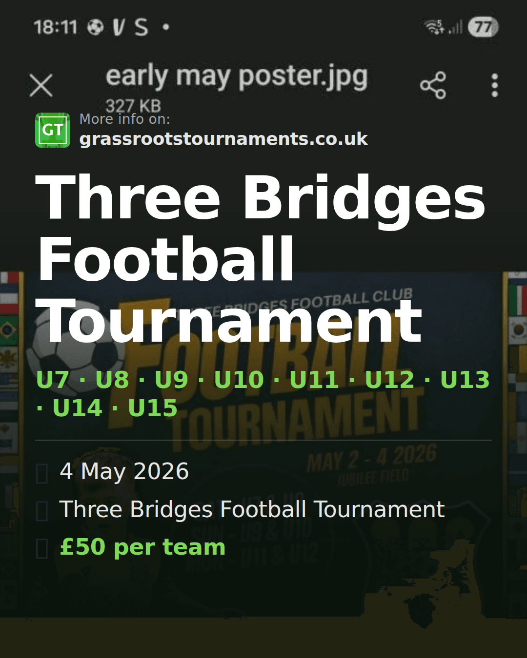 Three Bridges Football Tournament — social preview