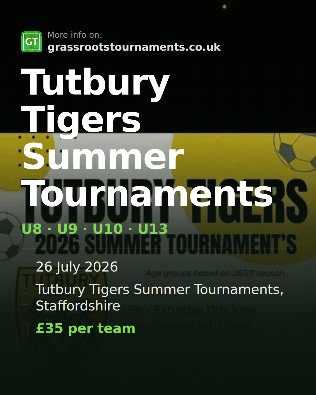 Tutbury Tigers Summer Tournaments — social preview