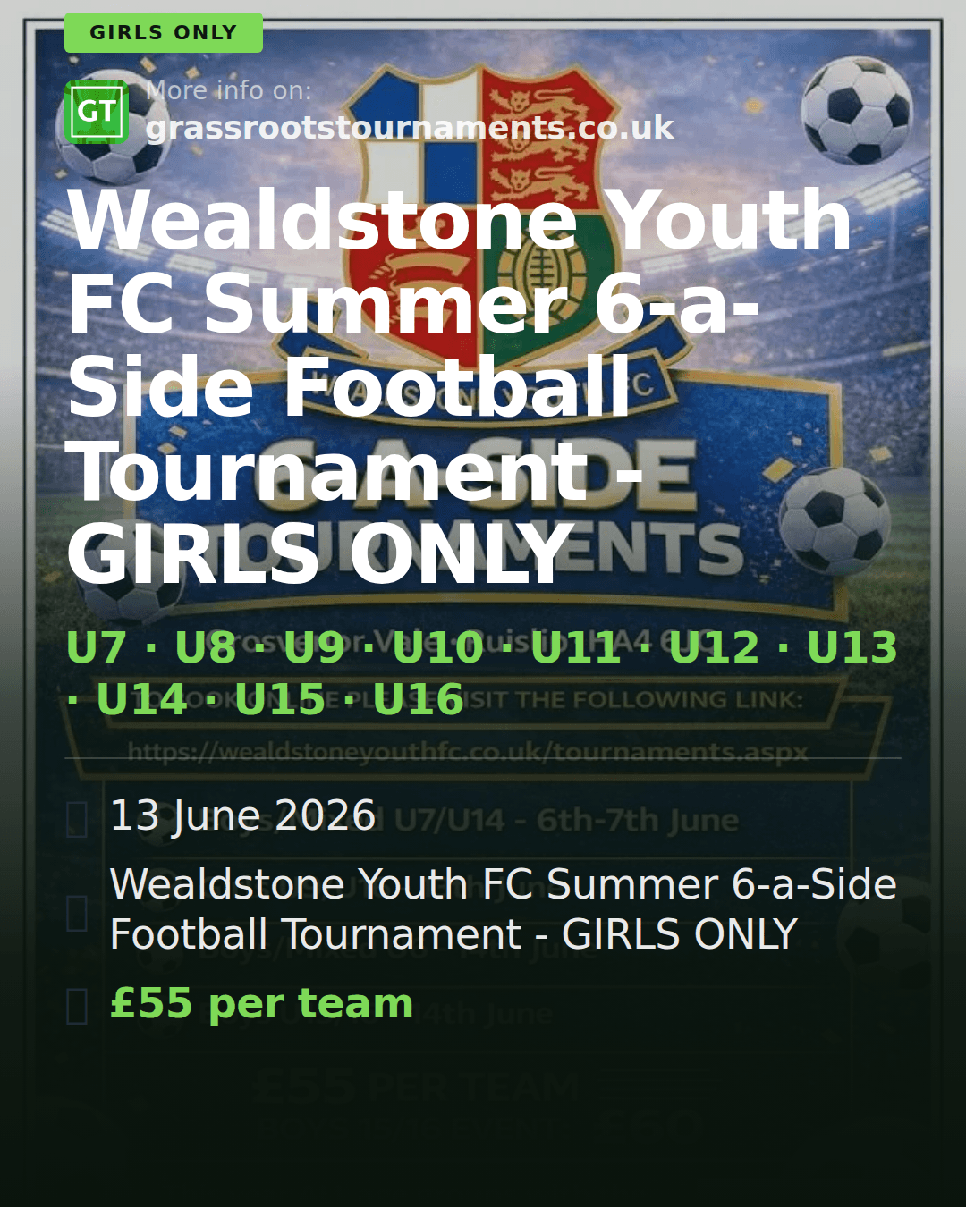 Wealdstone Youth FC Summer 6-a-Side Football Tournament - GIRLS ONLY — social preview
