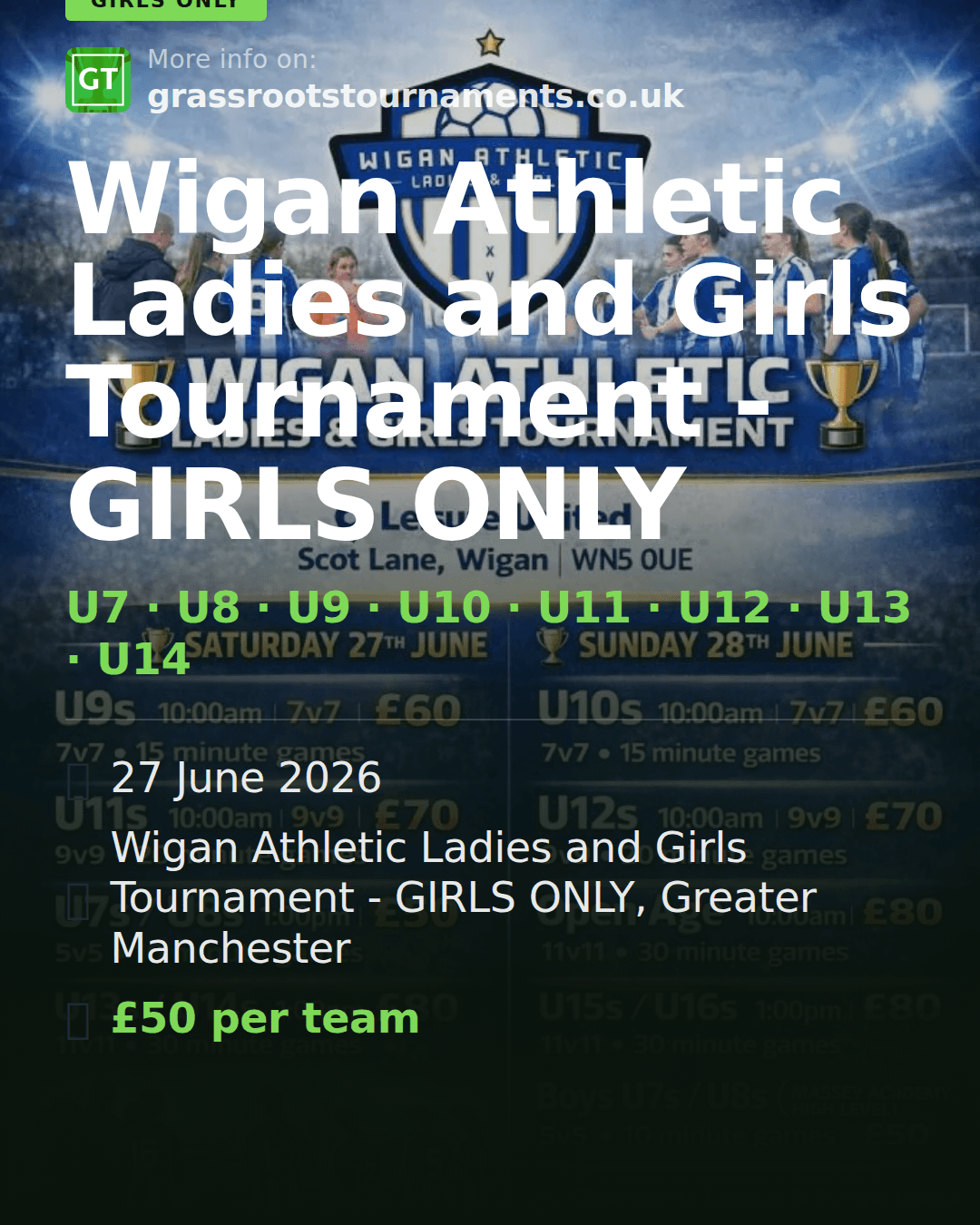 Wigan Athletic Ladies and Girls Tournament - GIRLS ONLY — social preview