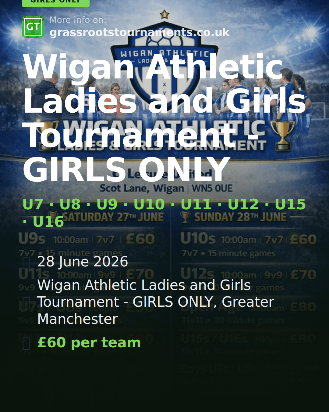 Wigan Athletic Ladies and Girls Tournament - GIRLS ONLY — social preview