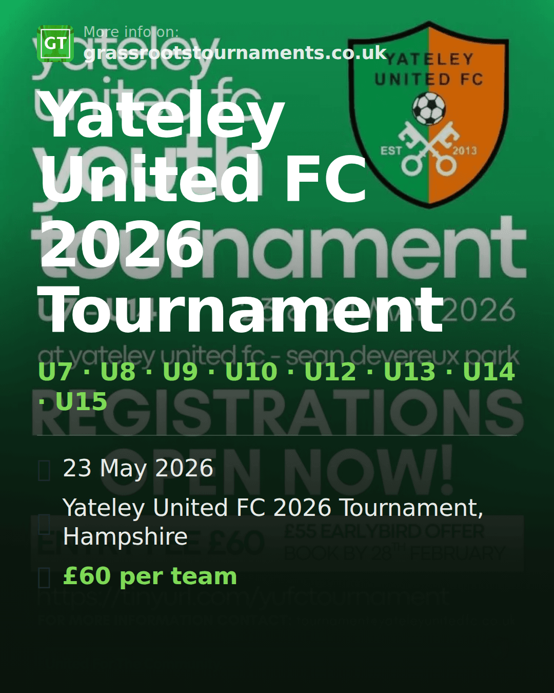 Yateley United FC 2026 Tournament — social preview