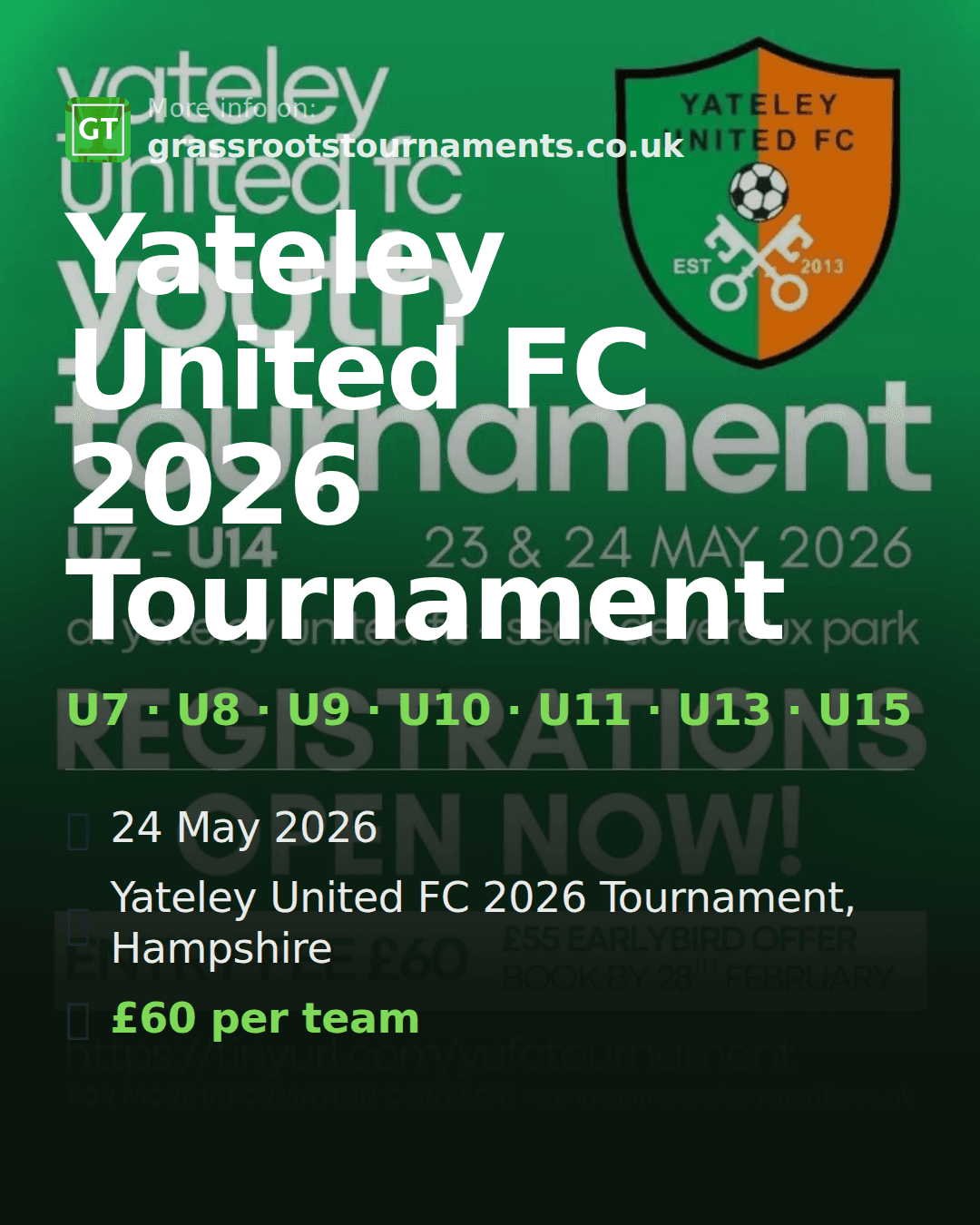 Yateley United FC 2026 Tournament — social preview