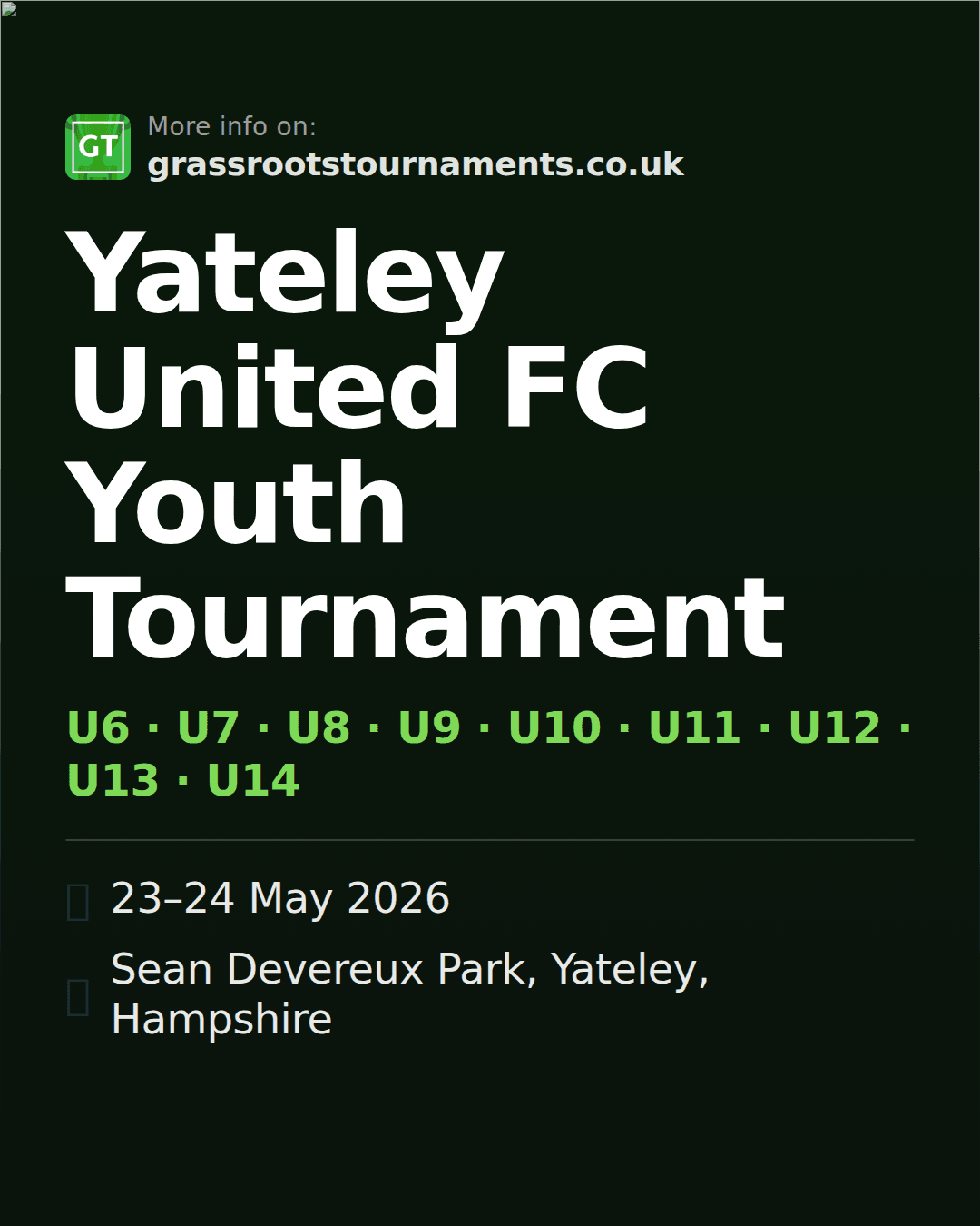 Yateley United FC Youth Tournament — social preview